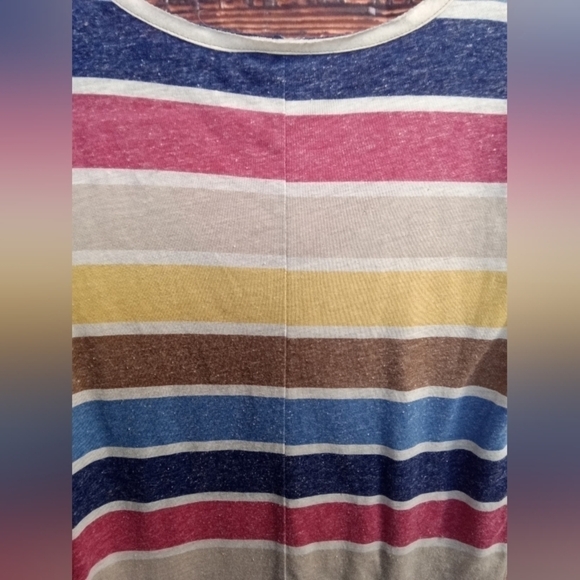 Arizona jeans striped short sleeve tee with pocket small women's - Picture 3 of 8